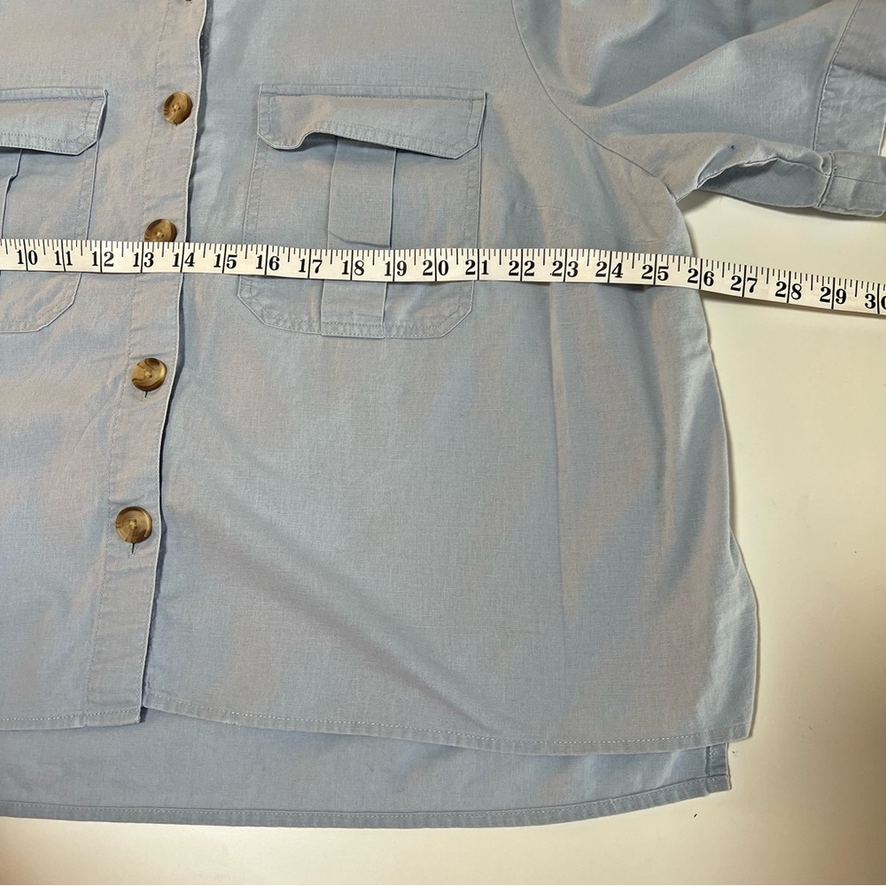 dip brand, size 2x, light blue linen / cotton shirt - Picture 9 of 10